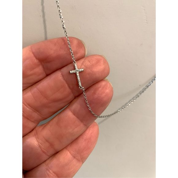 Pave Crystal Cross Necklace Chain #faith - Picture 2 of 7